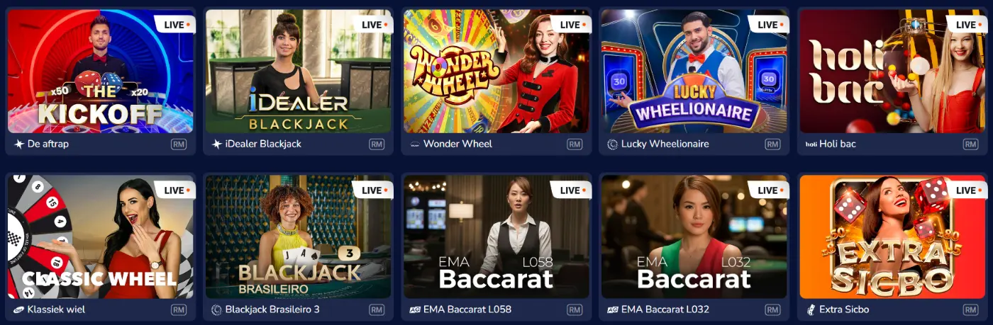 Slots Eater Casino Live Casino Spellen Slots Eater Casino live casino met blackjack, baccarat en wheel games
